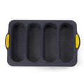 4 Grids Silicone Cake Mold Bread Baking Mold Bread Pan Baguette Baking Tray No Stick Loaf Pan Bread Toast Mould Pastry Tools Oasis Select black