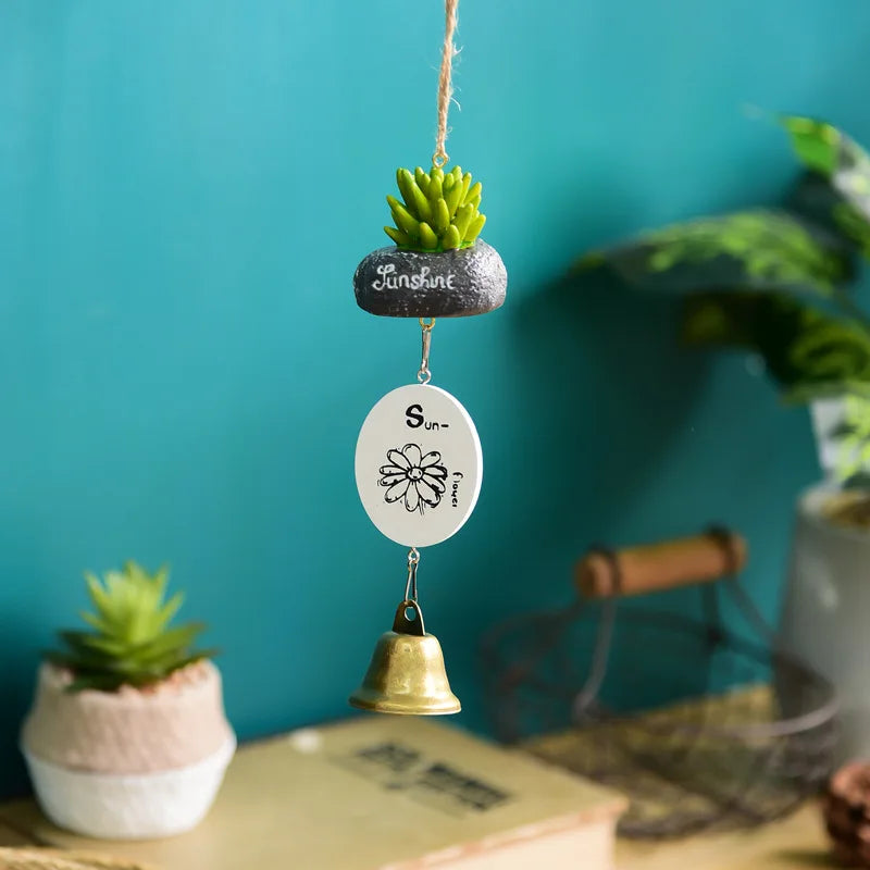 Japanese-style Resin Wind Chimes, Room Bells, Car Pendants, Cartoon Black Cat Birthday Gifts, Balcony Sunny Day Doll Sets Oasis Select