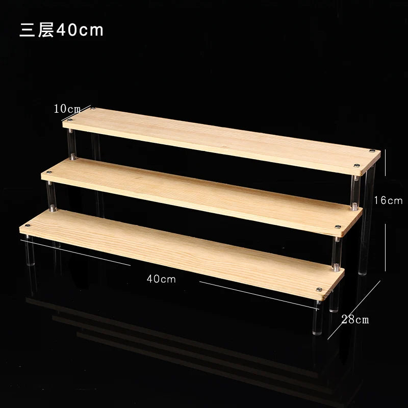 Wooden Multi-Layer Step Display Stand for Figures & Blind Box