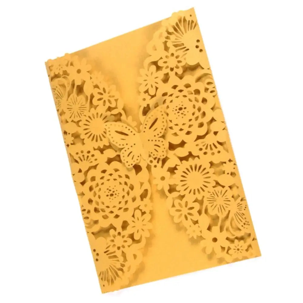 50pcs Laser Cut Hollow Floral Wedding Invitation Cards