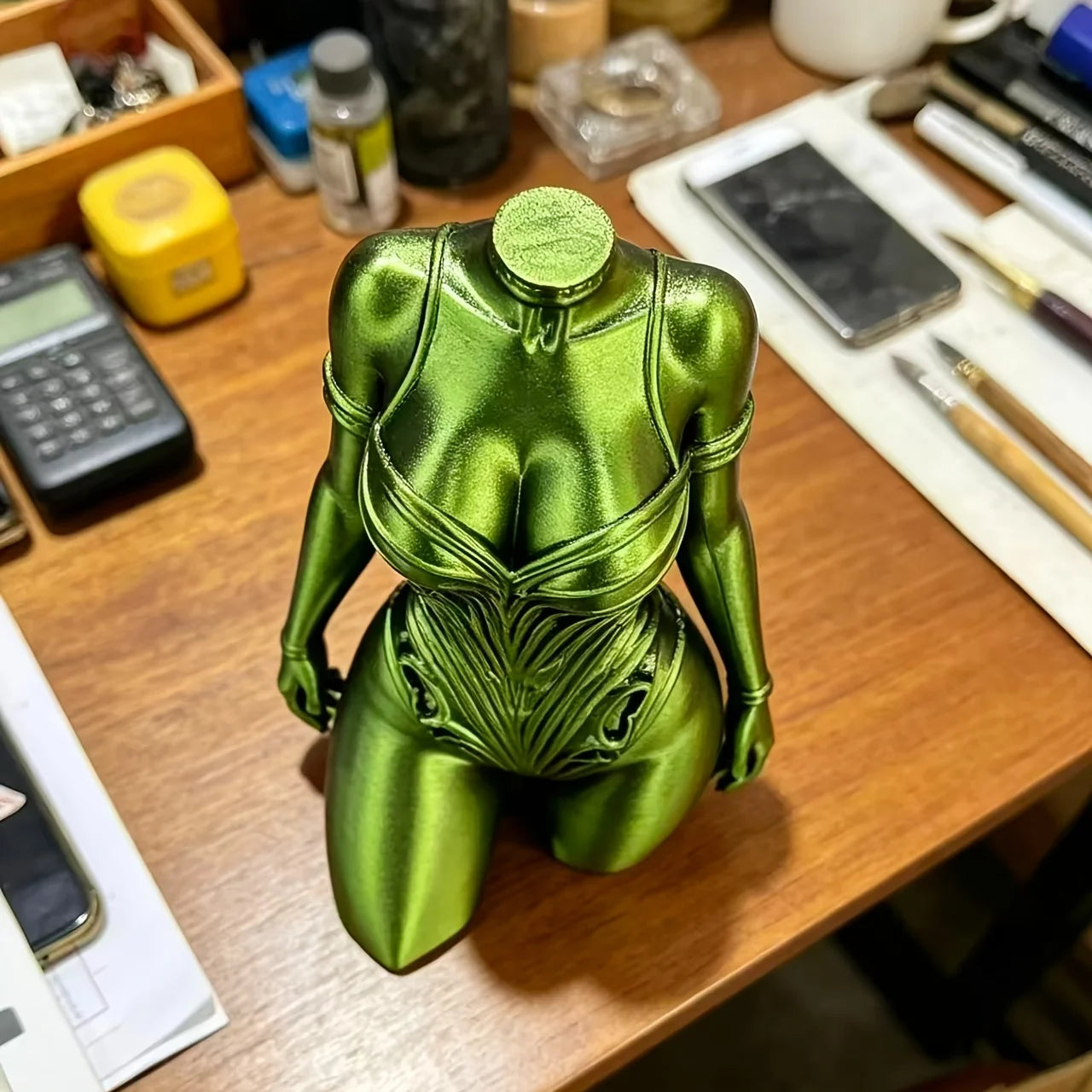 Cyberpunk Style Woman Torso Figurine 3D Printing Art Statue Future Technology Desktop Ornament Home Decor for Living Room Office Oasis Select
