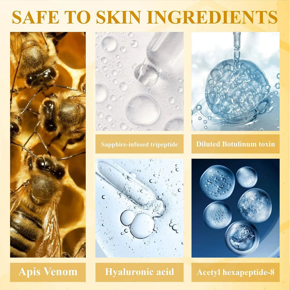 Bee Venom Firming Abdominal Cream - Plant-Based, Moisturizing and Hydrating, Contains Hyaluronic Acid, Suitable for All Skin Types, Gentle on Sensitive Skin, Turmeric Skincare Oasis Select