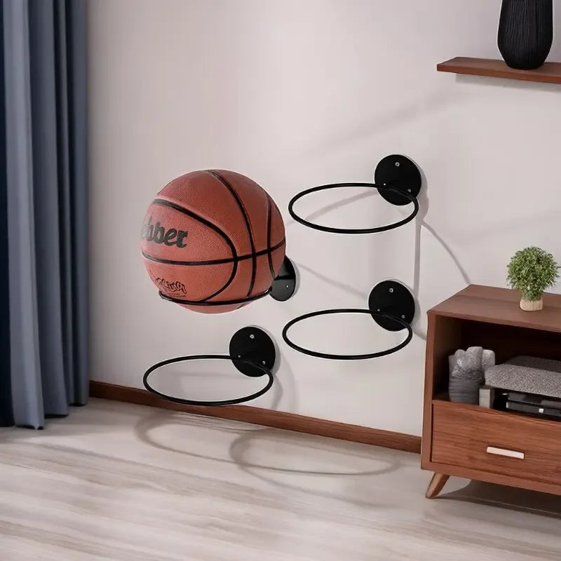 Wall Mounted Iron Ball Storage Rack – Basketball & Football Ball Storage Rack Oasis Select