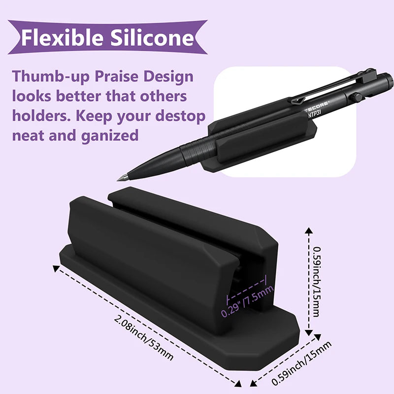 Self-Adhesive Silicone Pen Clip Wall Mount Holder – 2 Pack