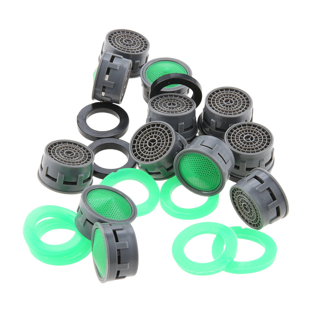 10/12/20PCS Green Plastic Faucet Aerator 21mm Anti-Splash Water Saving Tap Bubbler with Rubber O-Rings Kitchen Bathroom Oasis Select