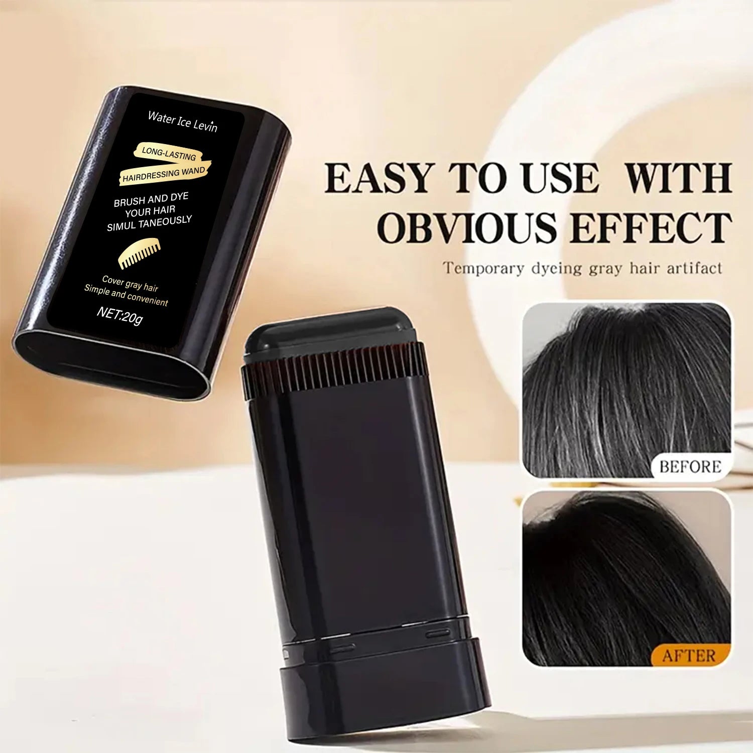 Black Temporary Hair Color Cream Stick – Easy Wash & Long-Lasting Temporary Hair Dye Oasis Select