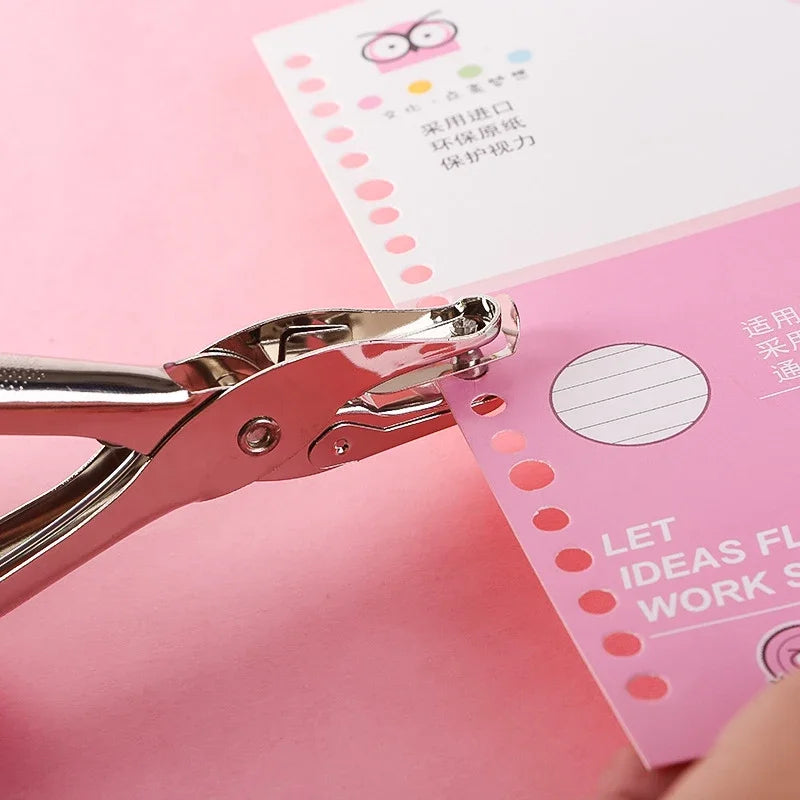 Office supplies metal hole punch manual hole punch student stationery paper card small round hole flipbook document binding Oasis Select