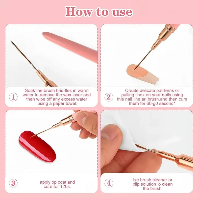 5-15pcs Nail Art Liner Brushes and Dotting Pen Set UV Gel Nail Brushes for French Nail Lines Decorations Professional Nail Tools Oasis Select