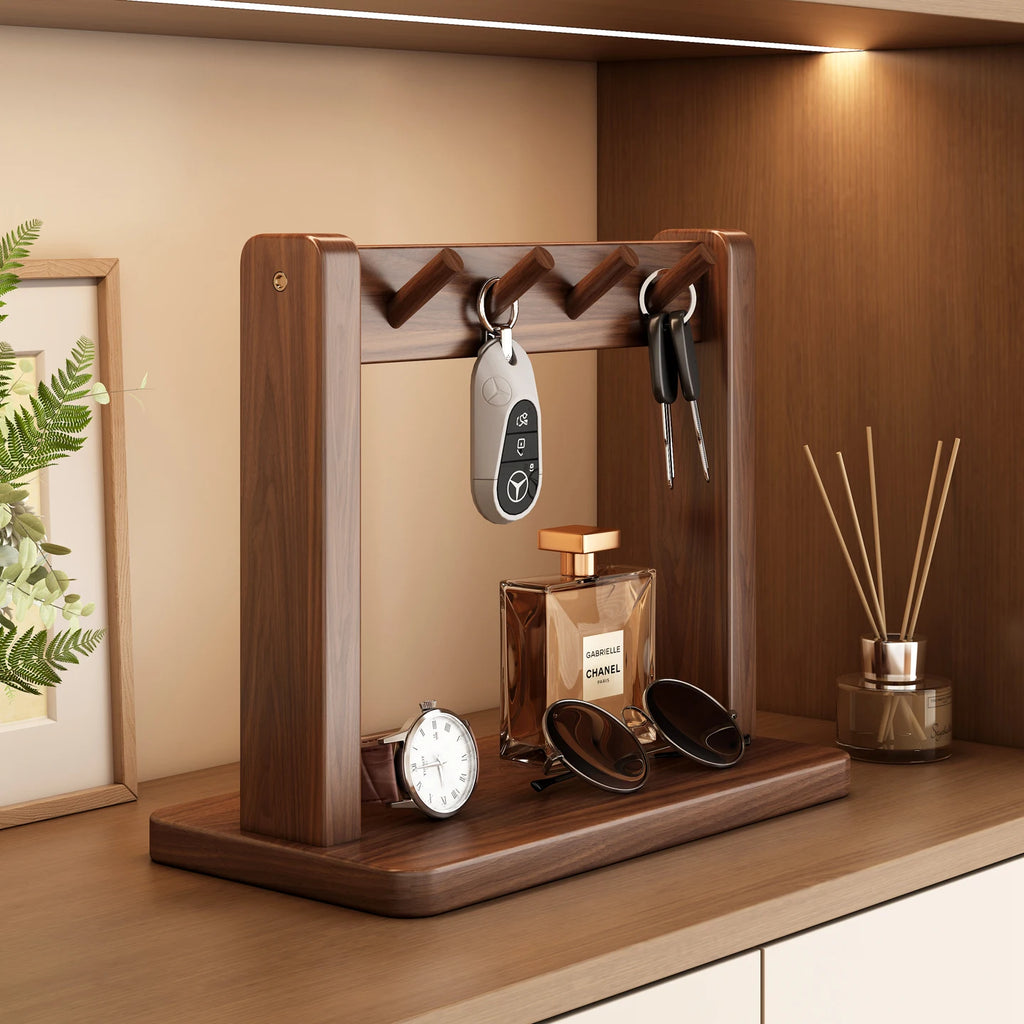 2025 New Desktop Small Display Rack Solid Wood Entrance Storage Rack Key Hanging Rack for Entering and Leaving The House Oasis Select