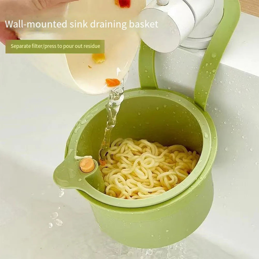 Sink Hanging Strainer Basket – Snap-On Faucet Drain Organizer Sink Strainer Basket Oasis Select