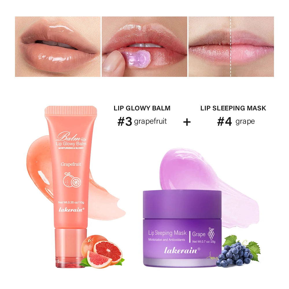 Lip Balm & Lip Mask Set Moisturizing Night Lips Care Multiple Colors Makeup Maintenance Lip Anti-Cracking Lip Oil Care Cosmetic Oasis Select SET 12