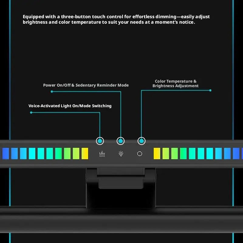 SHINEKNOT RGB Dual Monitor Light Bar | Dimmable LED Desk Lamp