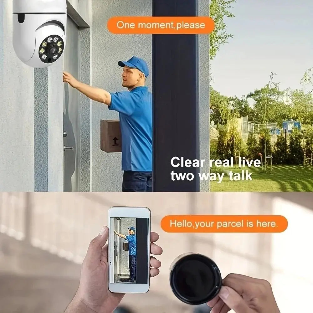 360 Degree Light Bulb Security Camera Full Color Night Vision Automatic Human Tracking Wireless WiFi Camera 5GHz WiFi Oasis Select