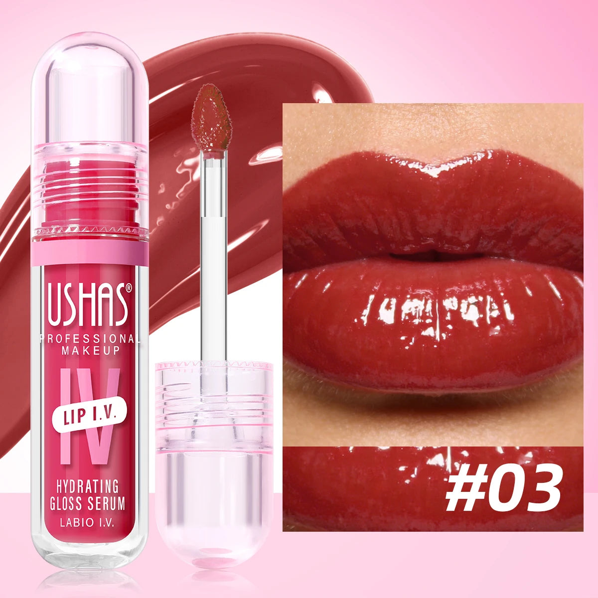 USHAS Hydrating Lip Gloss – Mirror Finish & Long-Lasting Color