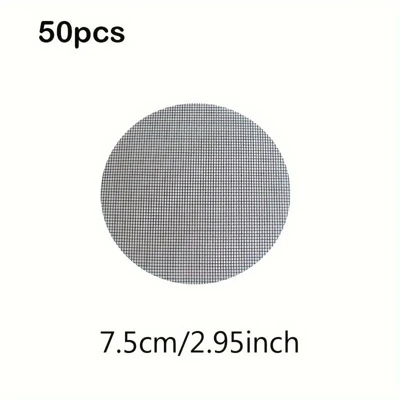 50pcs Round Drainage Mesh Pads for Flower Pots - Waterproof, Soil Loss Prevention, Ideal for Bonsai & Gardening Oasis Select 7.5cm 50pcs