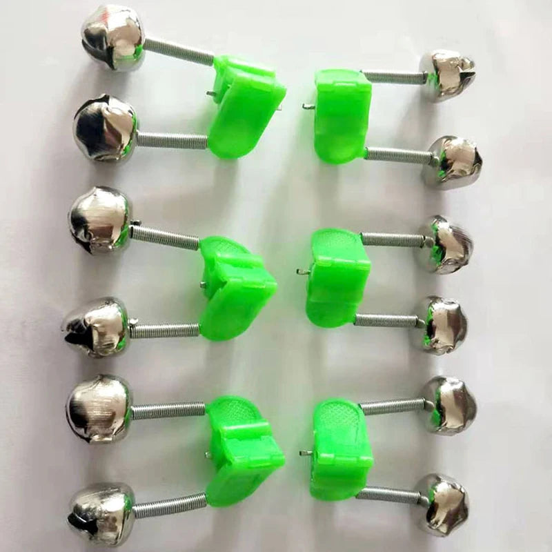10Pcs Fishing Bite Alarms Fishing Rod Stalk Bells Clamp Tip ABS Fishing Rod Bell Rod Clamp Oasis Select