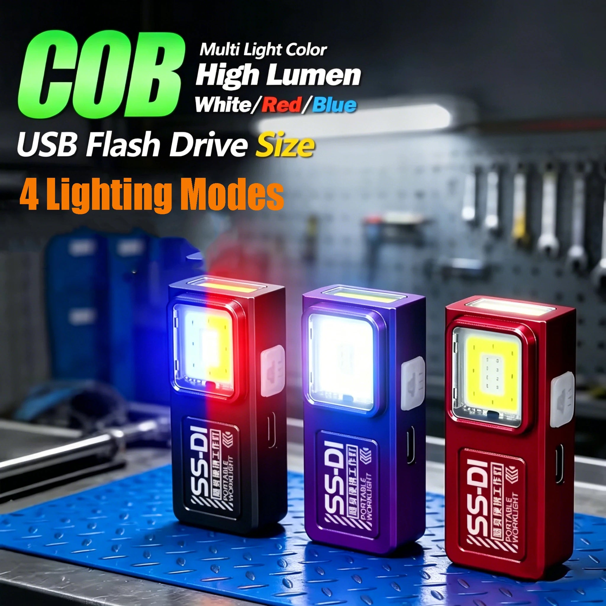 LED COB Mini Flashlight Rechargeable Lamp Torch Portable Working Light with Magnet Waterproof Outdoor Emergency Camping Lantern Oasis Select