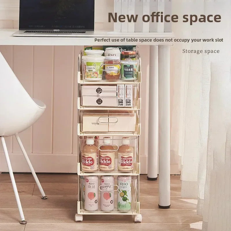 Multi-functional trolley storage cabinet floor storage rack bathroom multi-layer drawer storage box rack Oasis Select