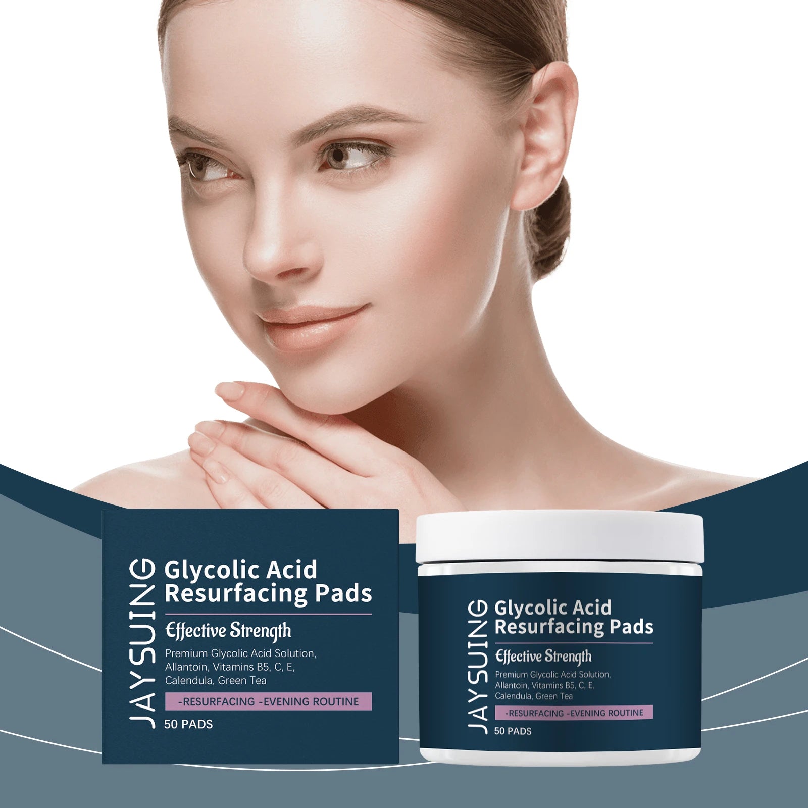 Glycolic Acid Exfoliating Cotton Pads 50pk – Pores & Blackheads Exfoliating Skin Pads Oasis Select