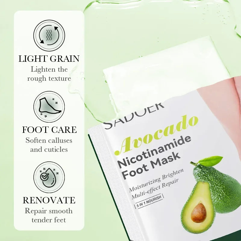 6 Pairs SADOER Fruits Foot Mask Moisturizing Foot Peeling Mask Exfoliating For Feet Spa Pedicure Exfoliant Feet Skin Care Oasis Select