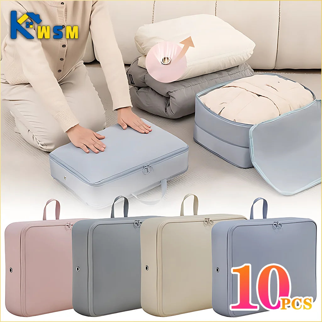 1-10PCS Foldable Compression Packing Bag Home Large Capacity Clothes Storage Bag Travel Portable Handheld Compression Bag Oasis Select