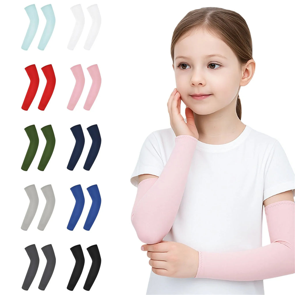 Sports Cooling Arm Sleeves Children's Basketball Cycling Arm Covers Outdoor Sports Mosquito and UV Protection Sleeves Oasis Select