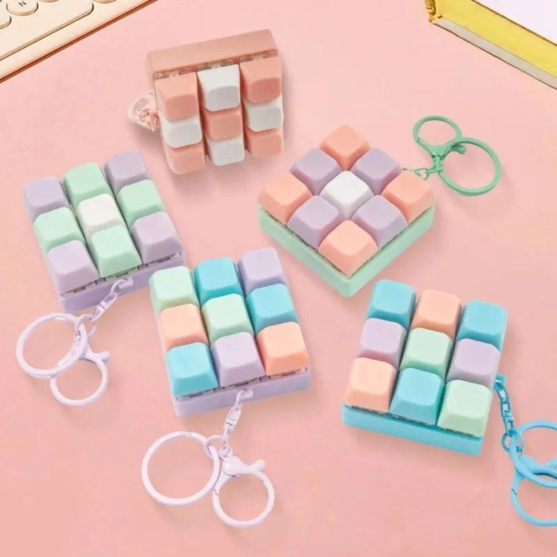 Nine-key Tetris Fingertip Pressing Key Keychain Adult Stress-relieving Finger Keyboard Game Key Chain Stress-relieving Magic Toy Oasis Select