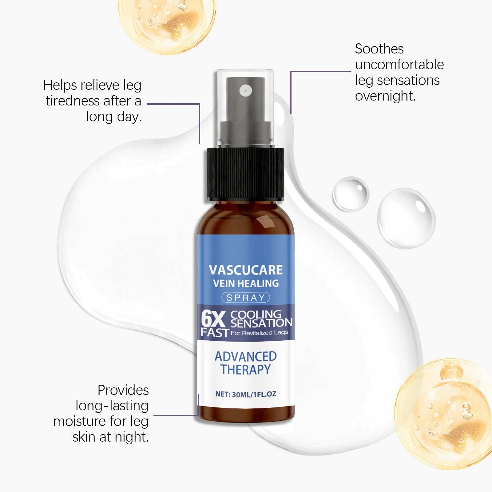 Leg Care Spray – Moisturizing, Smoothing & Hydrating Skin Mist Body Moisturizer Spray Oasis Select