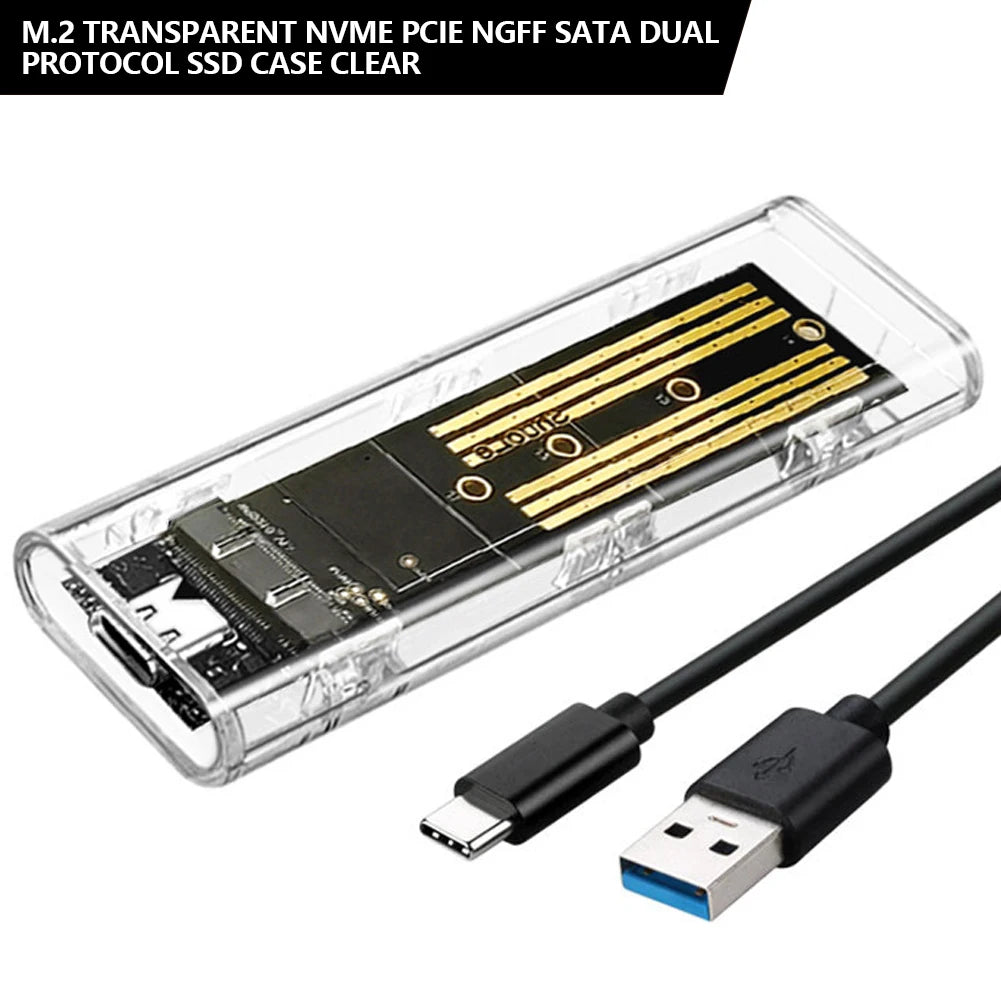 M.2 SSD Enclosure USB-C 10Gbps | NVMe & SATA Dual Protocol