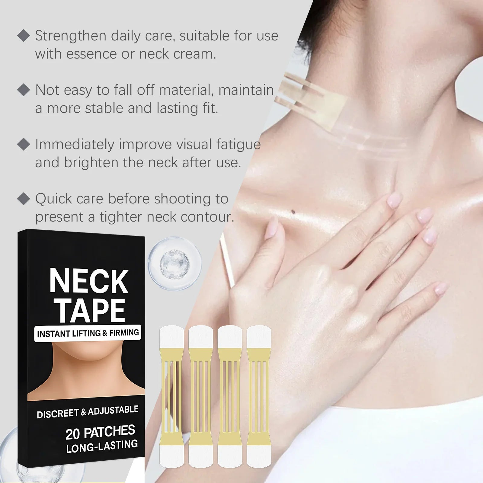 Anti-Aging Neck Wrinkle Patch – Firm, Lift & Contour 20 pcs Neck Firming Patch Oasis Select
