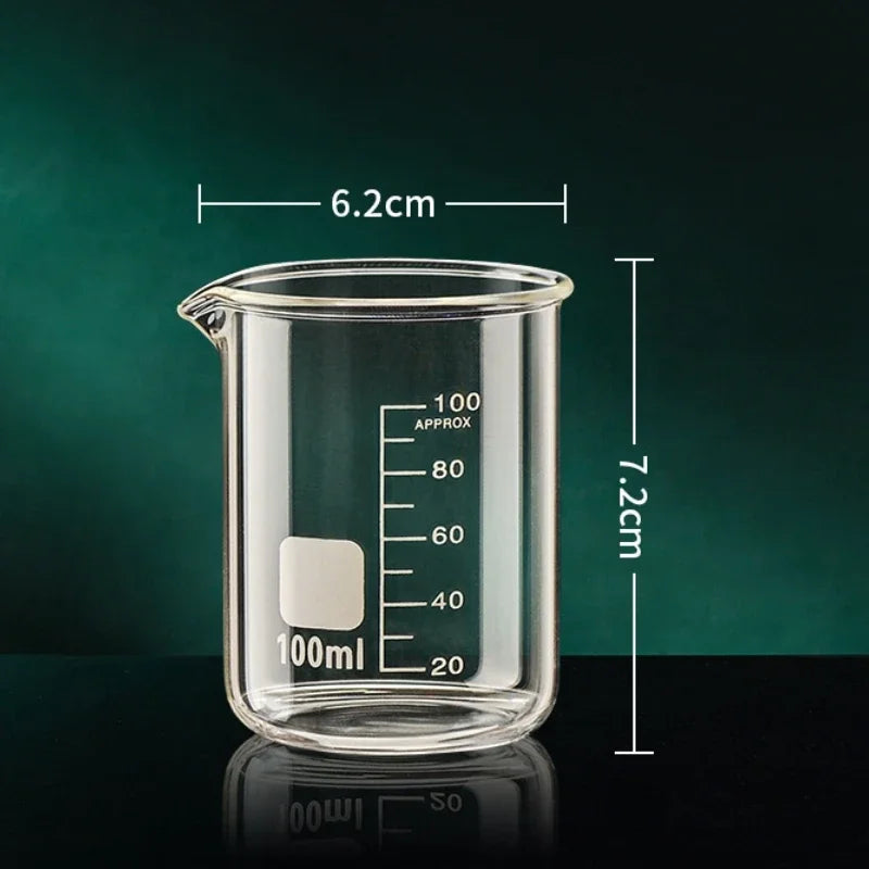 Glass Measuring Cup High Borosilicate Clear Scale Cup Heat-resisting Laboratory Beaker Kitchen Baking 50/100/150/250/500/1000ml Oasis Select 100ml 50-1000ml