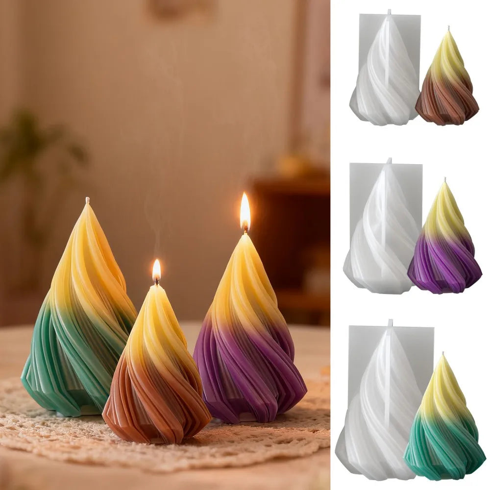 1pc 3D Geometric Pillar Candle Mold for DIY Candle Making - Aromatherapy Resin Molds for Home Art Decor Oasis Select