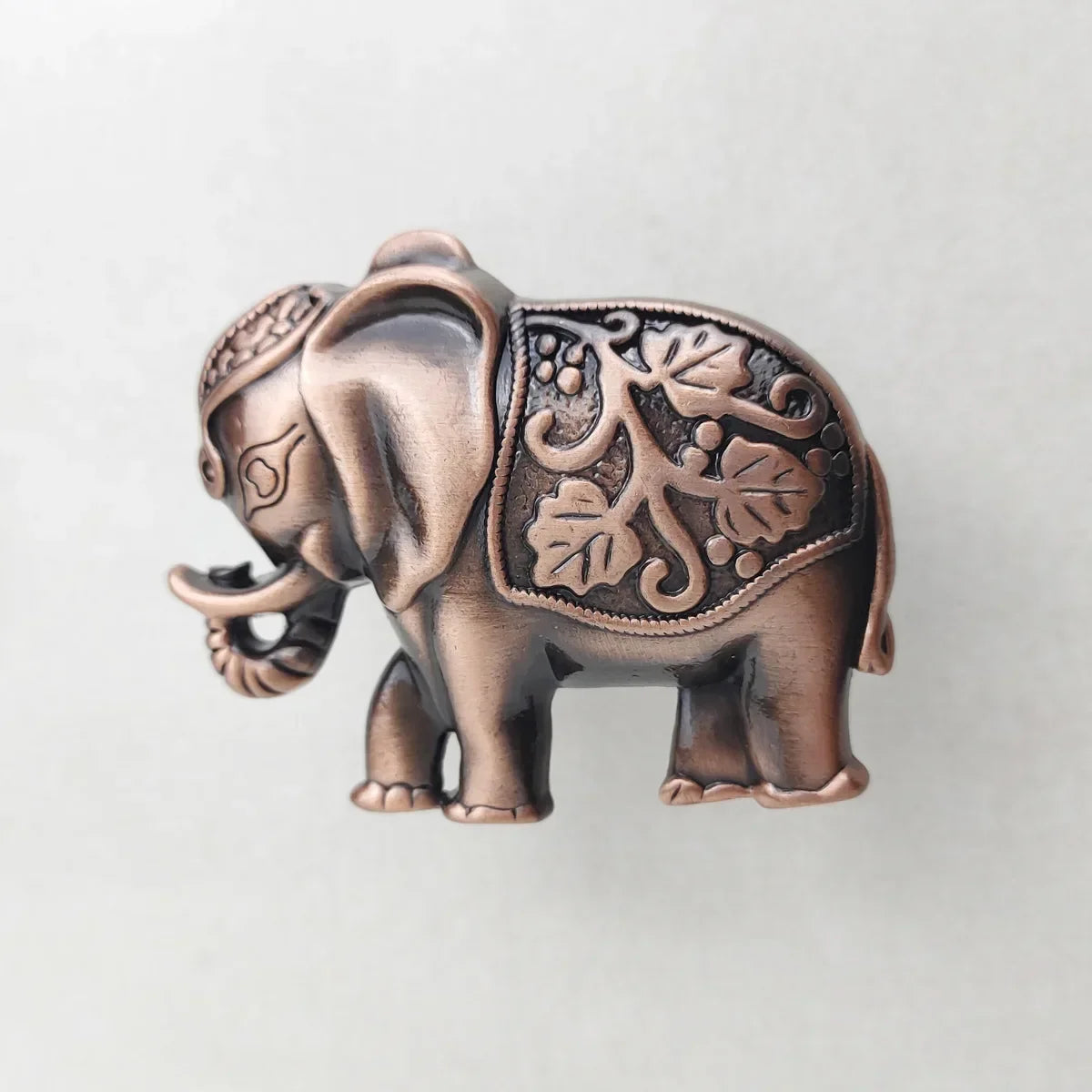Elephant Knob and Handle Solid Zinc Alloy Single Hole Cabinet Drawer Furniture Handles Retro Cupboard Pulls Oasis Select red bronze 5pcs