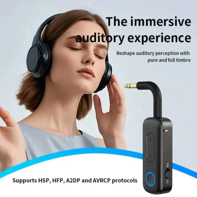 Upgrade Bluetooth 5.4 Audio Transmitter Receiver Wireless 3.5MM AUX Hifi Stereo Music Adapter with Mic For Car TV PC Headphone Oasis Select