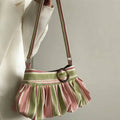 Women Sweet Y2k Simple Handbags Luxury Design Striped Leopard Shoulder Bags Contrast Color Fashion Vintage Underarm Bag Oasis Select 1pcs