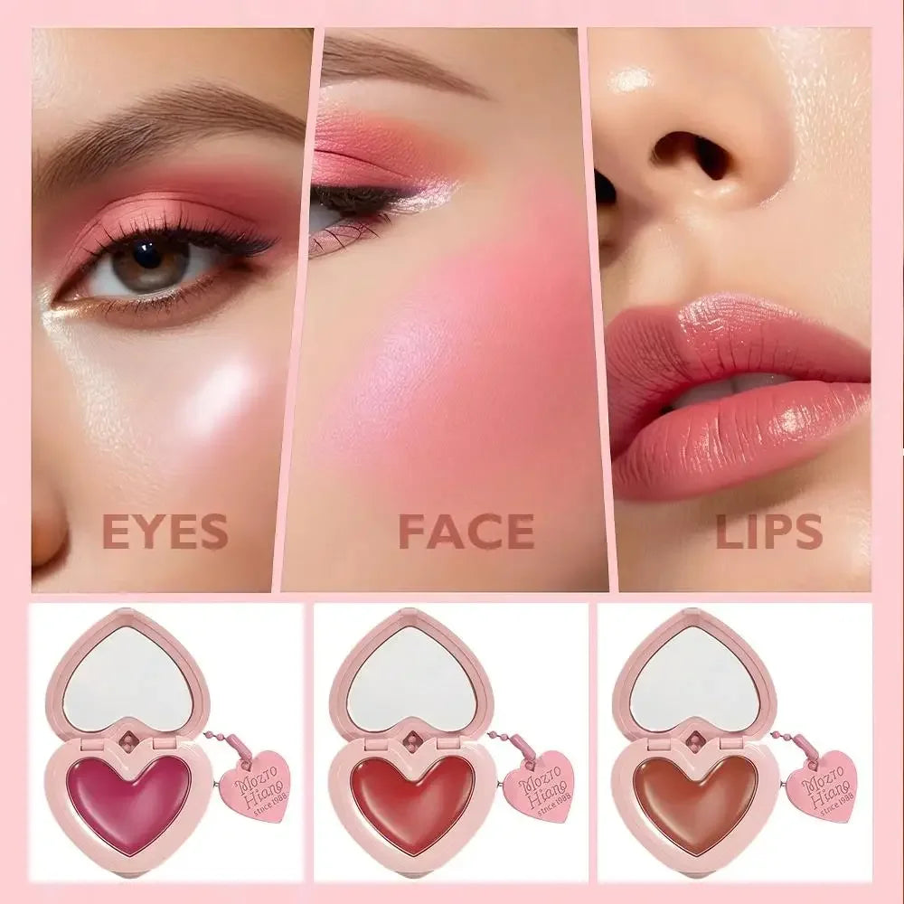 SAM SUGAR Heart-Shaped Cream Blush – Lip & Cheek with Mirror