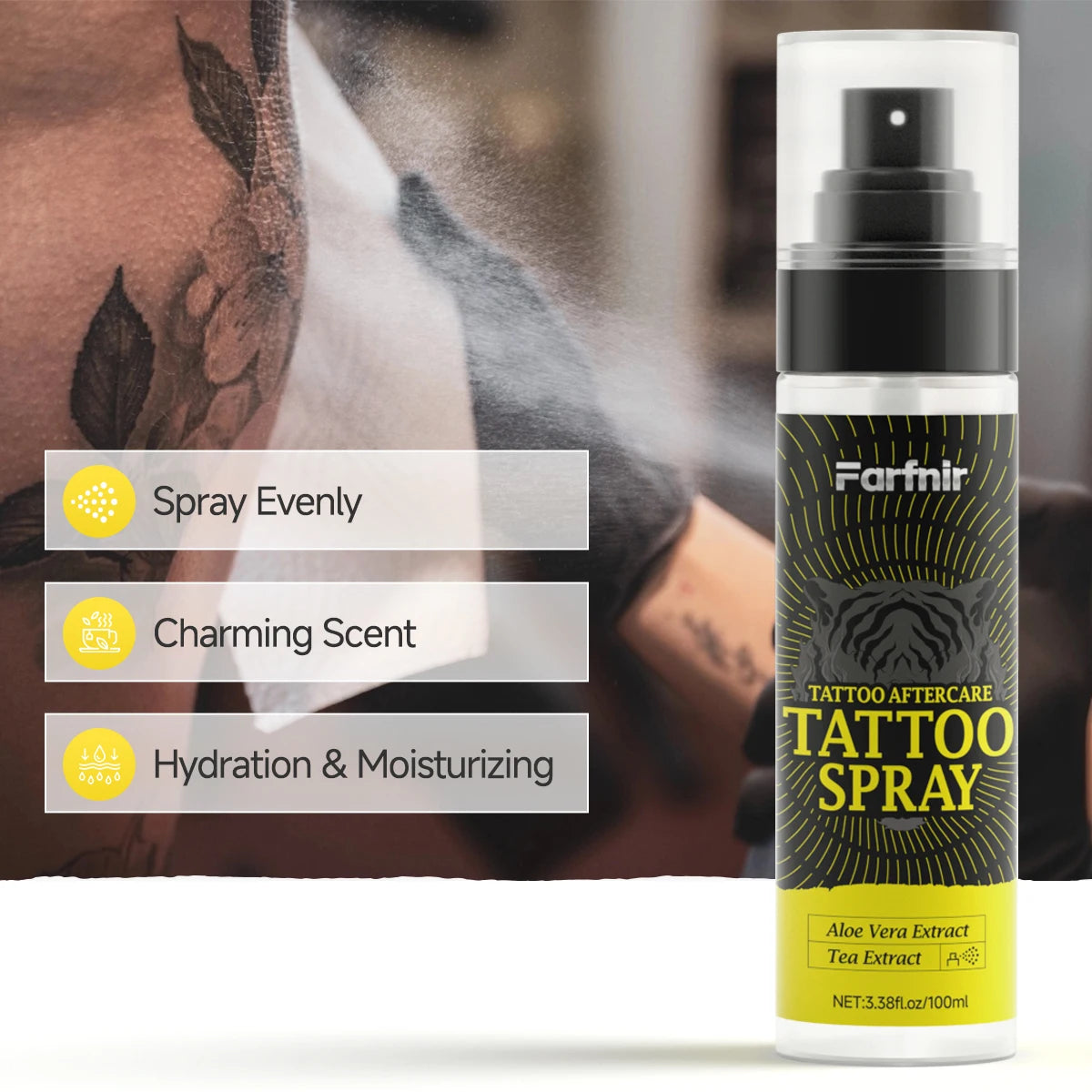 TATTOO SPRAY daily tattoo care, gentle and non-irritating, effectively moisturizes the skin and keeps colors vibrant Oasis Select