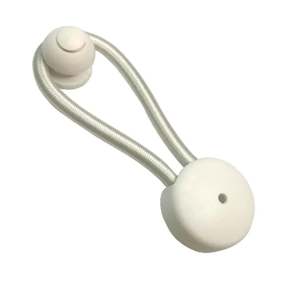 Bungee Ultimate Shock Cord Clip with KNOBS Pull Tie Down for Marine Boat Truck Car Covers Oasis Select White 1PC