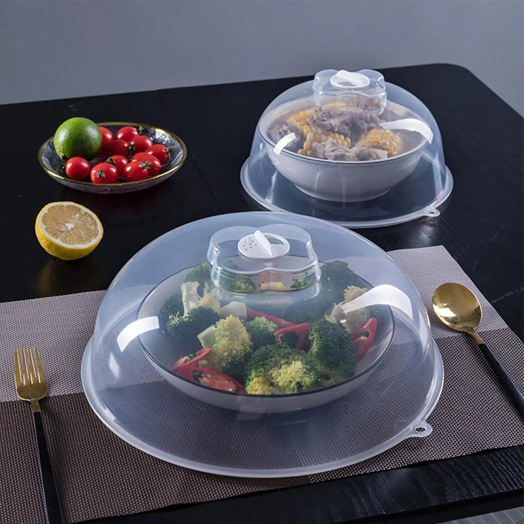 Microwave Oven Heating Cover Food Splash Protector Dustproof and Warm Food Cover Household Food Storage Cover Transparent Cover Oasis Select