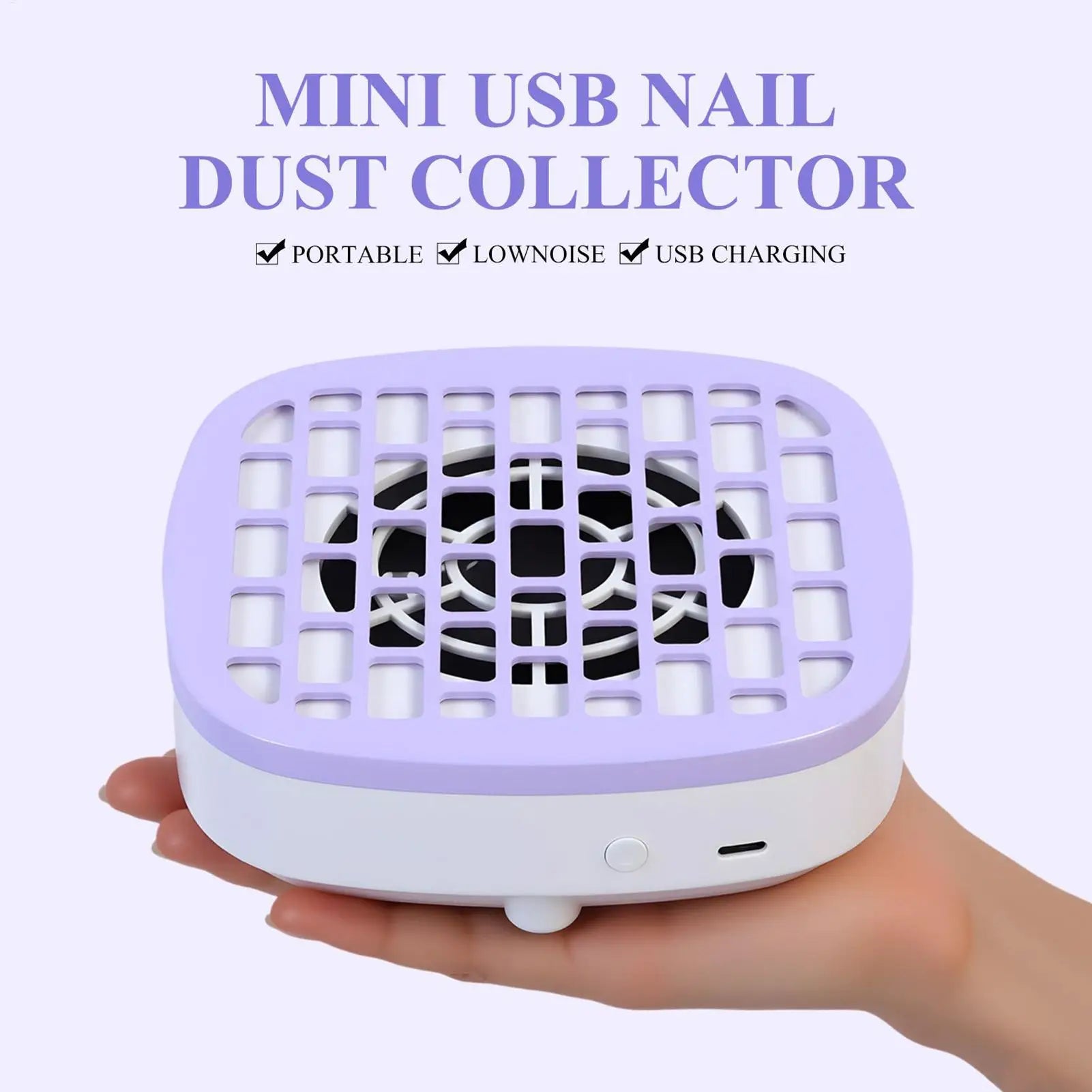 Nail Vacuum Dust Collector Low Noise Nail Fan Dust Collector Powerful Suction Cleaner Manicure Tools for Beginner Home Salon Oasis Select