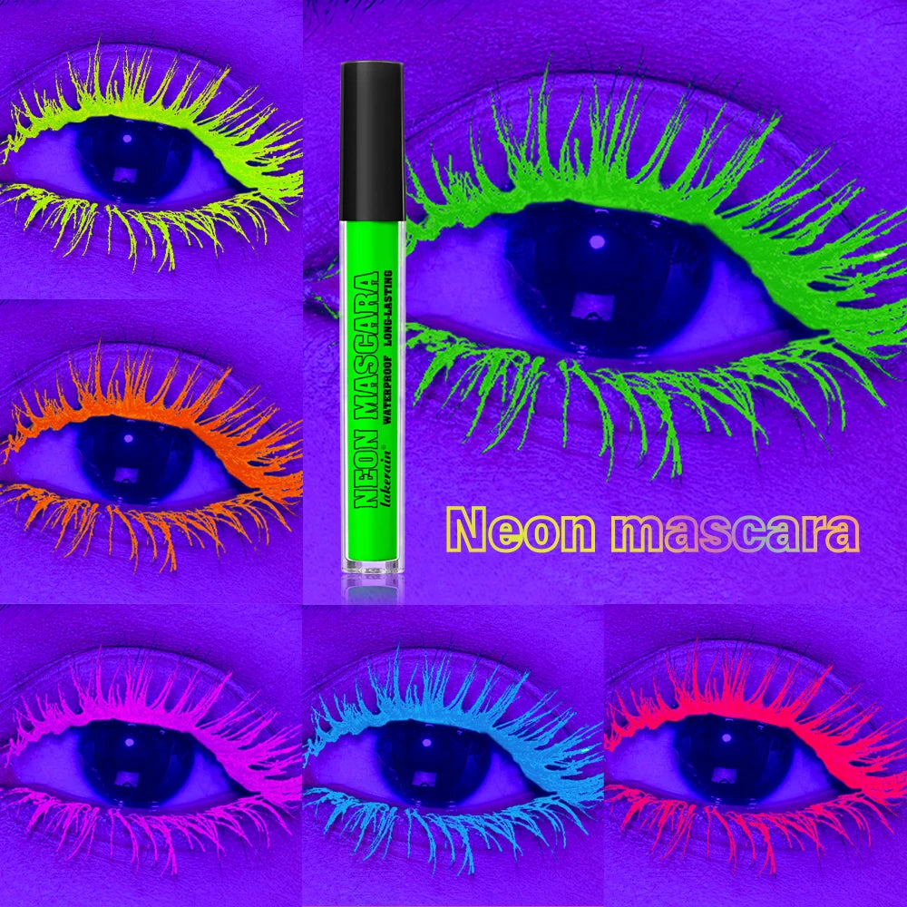 Fluorescence Mascara Waterproof Eyelash Long Lasting Fast Dry Colorful Neon Eyelashes Curling Lengthens Eye Lashes Cosmetics Oasis Select