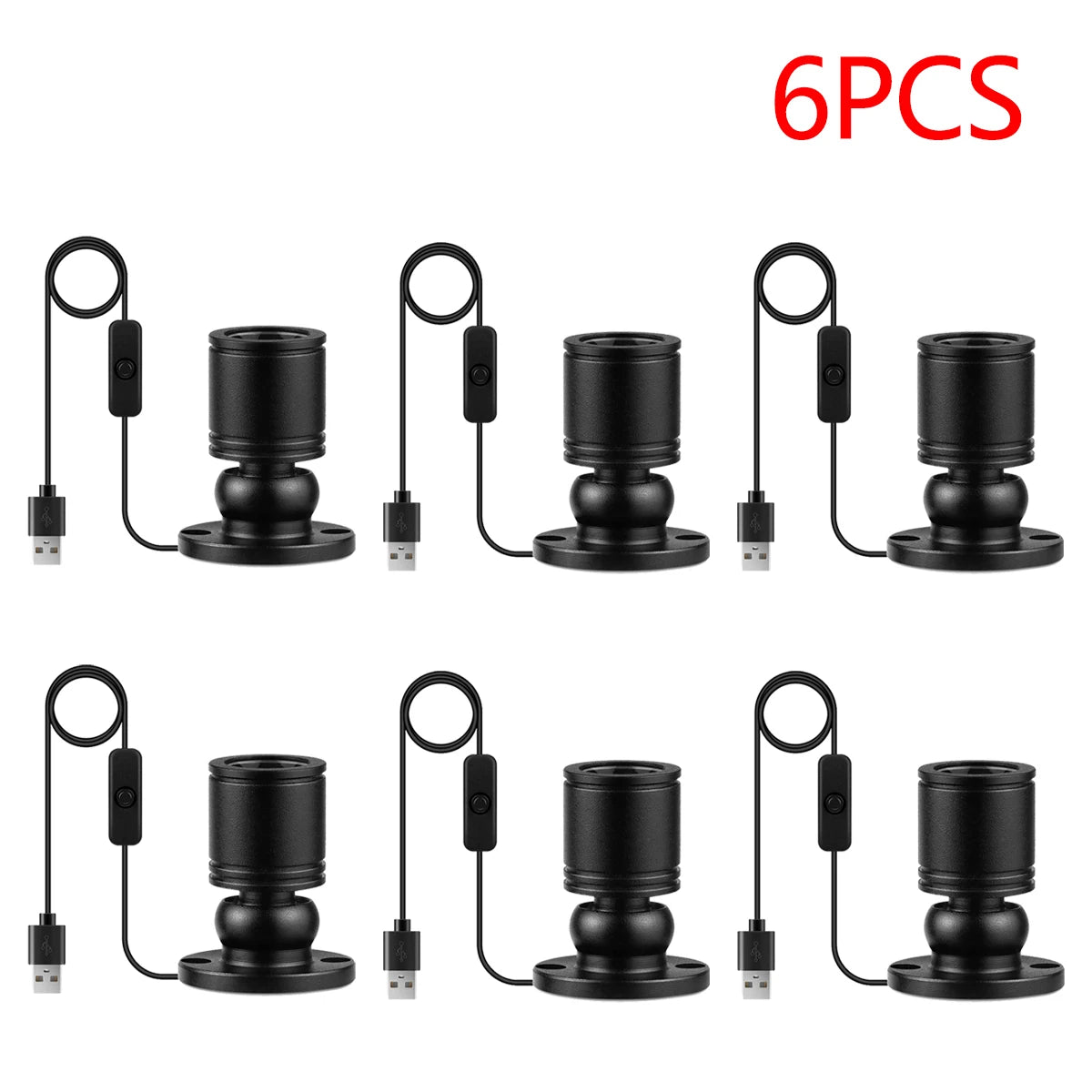 10/8/6/4/2pcs LED Cabinet Spotlight DC 5V 1W USB Powered Ceiling Lights With Switch,Counter Showcase Jewelry Shelf Display Lamp Oasis Select 6x Black Shell Neutral White