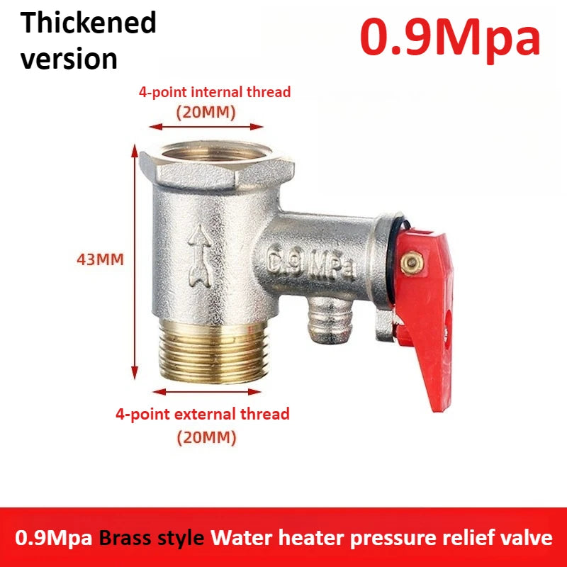 Brass Durable Adjustable Pressure Relief Valve Safety Valve Is Used To Protect Closed Water Systems From Overpressure Effects Oasis Select Copper thick 0.9Mpa