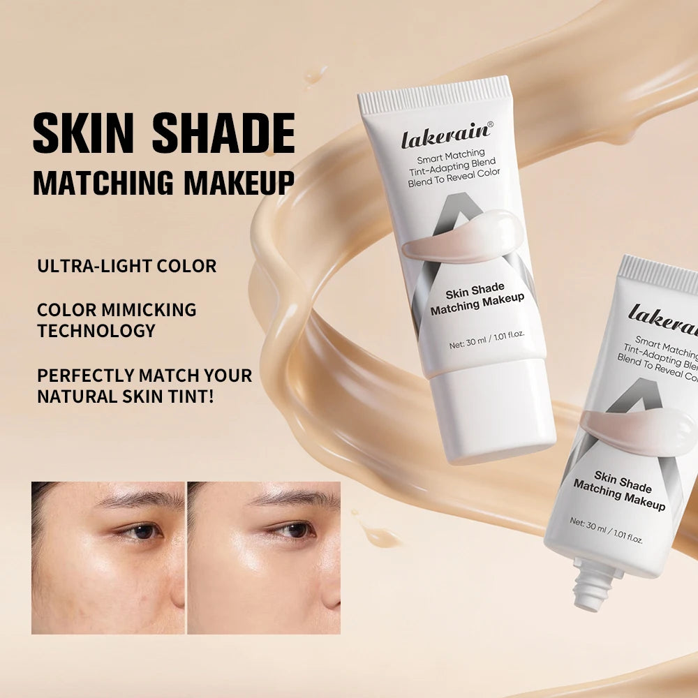 Lakerain Color Changing Liquid Foundation Brightening Moisturizing Skin SPF 15 Sunscreen Natural Even Skin Tone Slight Concealer Oasis Select