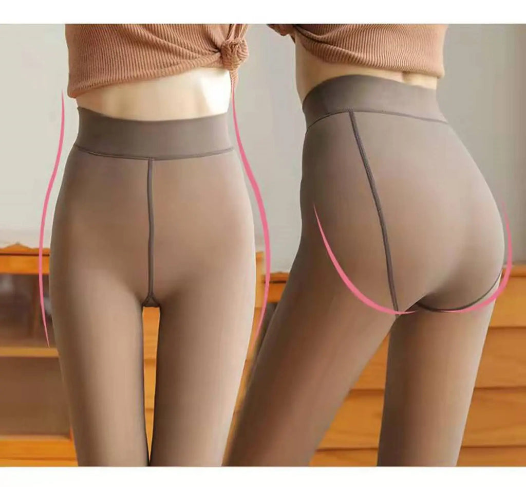 Winter Warm Leggings Sexy Slim Translucent Pantyhose Nylon Tights High Waist Elastic Thick Wool Sock Pants Women Thermal Legging Oasis Select