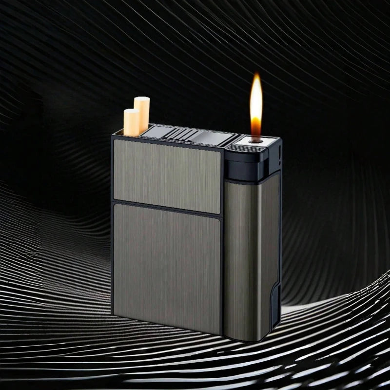 20PCS Capacity Metal Cigarette Case for 84mm Size with Lighter Case, Creative Cigarette Box Case Anti Pressure Moisture-proof Oasis Select