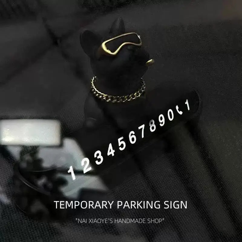 Bulldog Temporary Parking Card – Cute Dashboard Car Decor