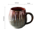 500ml Creative Personality Mug Breakfast Cereal Milk Cute Ceramic Cup Daily Household Large-capacity Retro Coffee Cup Oasis Select Ink Red 500ml
