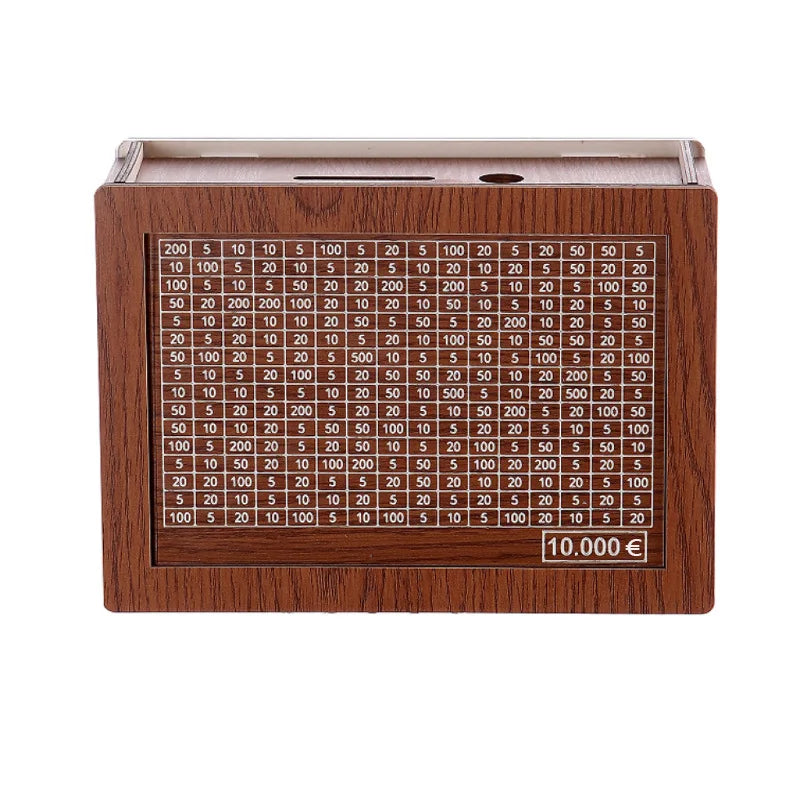 Wooden Money Box with Counter | Vintage Palace-Style Transparent Piggy Bank for Savings Oasis Select 10000 Euro