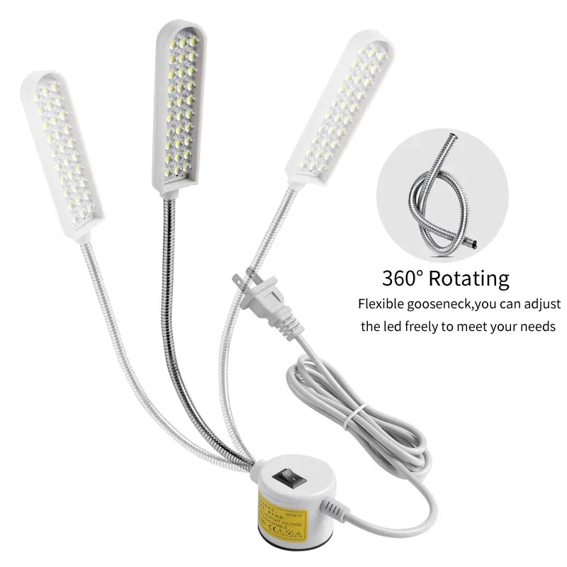 LED Sewing Machine Lamp 360 Flexible Adjustable Gooseneck Work Lamps Industrial Lights with Magnetic Base for Workbench New 2024 Oasis Select
